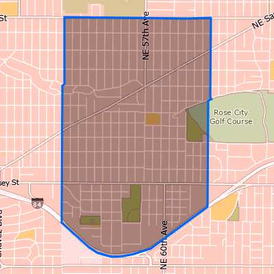 map of Rose City Park
