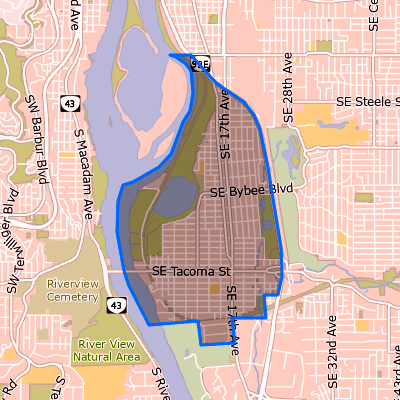 map of Sellwood-Moreland