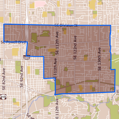 map of Powellhurst-Gilbert